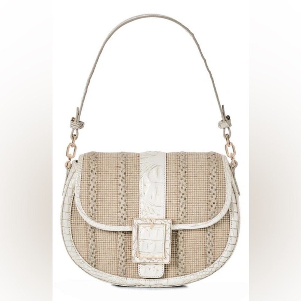 Elegant Beige and White Shoulder Bag